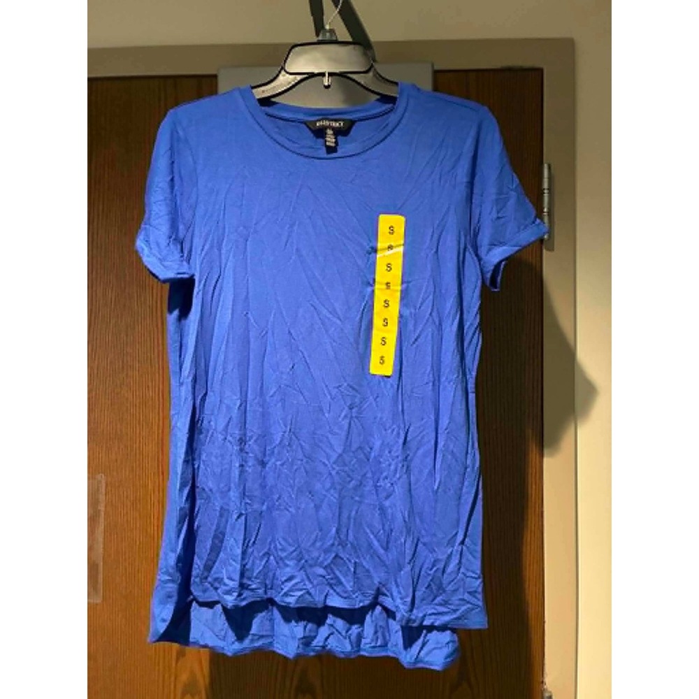 Ellen Tracy Womens Dazzling Blue Crew Neck‎ High-Low T-Shirt Small New